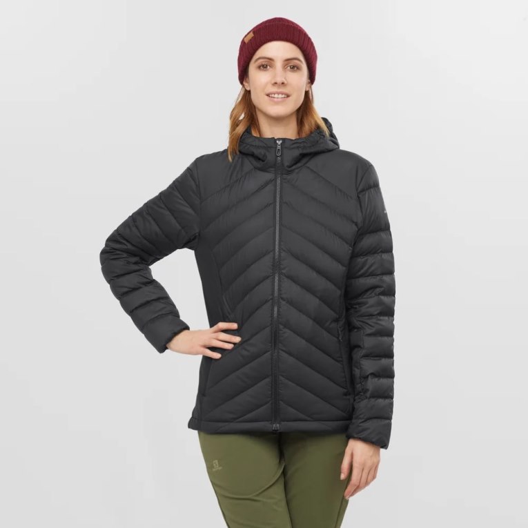 Jaquetas Isoladas Salomon Essential Xwarm Down Feminino Pretas | PT S27856